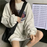 Zingj Fire Round Collar Hoodie Women Autumn 2023 New Korean Version Of The Cap Thin Coat Students Loose Clothes