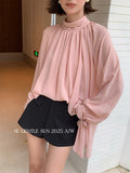 Xixi 2025 Autumn White Label Thin Temperament Elegant With Chiffon Top Long-Sleeved Shirt