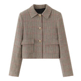Women's Clothing Explosion Early Autumn Fashion Casual Thousand Bird Short Suit Jacket + Trousers