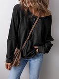 Spring And Autumn Fashion Leisure Round Collar Long Sleeves Stitching Loose-Fitting Lady's