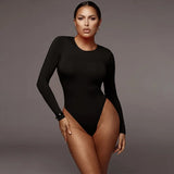 Zingj Autumn Winter New Women's Botop Bottom Round Collar Long Sleeve Jumpsuit