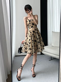 Women Fashion Spaghetti Strap Prom Mini Dress Suit Elegant Sleeveless Slim Vestdios Female Bodycon Evening Party Clothes