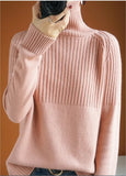 Zingj Autumn And Winter Lazy Wind Thickened High-Necked Sweaters Women's Long-Sleeved Solid Color Pile Collar Knitted Bottomed