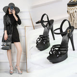 Zingj One Word With Sandal Female 2023 New Summer Fashion 13CM Joker Web Celebrity Sexy High Heels Thin