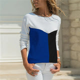 Loose Color Printed Round Neck Long Sleeve