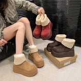 Integrated Snow Boots Plus Velvet Low Help Thickened Velvet Outside The Northeast Wear-Resistant Anti-Slip Thick-Sed Thick-Solvable Winter Cotton