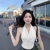 Girls Design Feel The Back Of The Waist Vest Women's Dress 2025 Summer Korean Version Of The Set Of Short Bottom