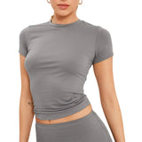 Women's New Solid Color Body Short-Sleeved T-Shirt Women's Fashion Casual Bottoming