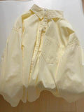 Salt Cheese ~ Cream Yellow Long-Sleeved Cotton Shirt Women's Korean Version Of Loose Niche