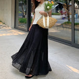 Summer French Retro Romantic Super Fairy Hundred Folded High-Rise Half-Senior Skirt Elegant High-End Long Umbrella