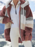 Women's Loose Plush Multi-color Hooded