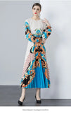 New Women's Dress Dress Oversized Dress Print 100 Folds T-Shirt With T-Shirt Holiday Casual