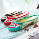 Zingj Summer Color Embroidery Leisure Walk Embroidered Cloth Shoes Women's Cloth