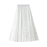 Lace Skirt Women Autumn Winter With Sweater 2025 New Long-Waisted A-Word Skirt