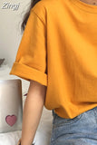 Sleeve T-shirts Women Summer Embroidery Loose Korean Style Simple All-match Trendy Causal Chic Girls Ins BF Tees Daily