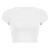 Zingj Women's Summer Solid Color Multi-Color Short Fashion T-Shirt Acceptable With A