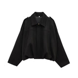 Spring And Autumn Pilot Jacket Bat Sleeve Zipper Loose Tuff-Sense Coat Women's Casual Jacket