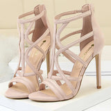 Shoes Roman Style High Heels Woman Pumps Stiletto Heels 11 Cm Women Heels Sexy Party Shoes Hollow Out Women Sandals