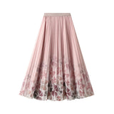 Mesh Dress Half Dress Girl Spring And Summer 2025 New Broken Flower Yarn Skirt In The Long-Scared 100-Folded Skirt