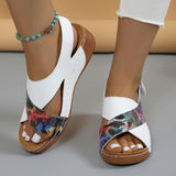Bottom Color Roman Sandals Women's Pine Cake Bottom Magic Sticker Beach Cool Slippers