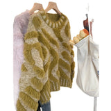 Waterproof Velvet Round Collar Knitted Sweater For Autumn And Winter