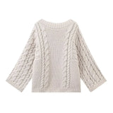 And Winter Women's Fashion Temperament Round Horn Sleeve Knitted Sweater Loose Knitted