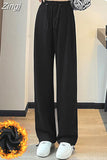 Winter Warm Sweatpants Women Fleece Trousers Solid Lose Thick Casual Pants Winter Warm Women Fleece Cotton