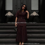 Women's Explosive Temperament Fashion Chiffon Splicing Under The Balance Of Short Sleeves Round Neck Short Sleeve
