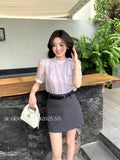 Xixi 2025 Summer New Korean Version Of The Temperament Flower Chiffon Short-Sleeved Shirt Women Top Women