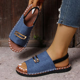 Loose With Flat Sandals Women's Cloth With Buckle Toe Beach Cold