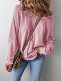 Spring And Autumn Fashion Leisure Round Collar Long Sleeves Stitching Loose-Fitting Lady's