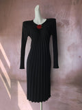 Zingj New Hand Hook Stereo Rose Knit Sweater Female Autumn Temperament Shows Thin V Collar Black Bottom