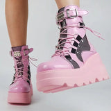 And Large-Size Flat Bottom With Martin Boots Women's Autumn And Winter Water Table Thick-Bottom Gothic-Style Boots Women