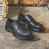 Zingj Men's Shoes Korean Version British Tide Shoes Casual Business Dress Leather Shoes Men's Wedding Shoes