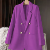 Zingj New Blazer Female Metal Button British Wind Casual Versatile Green Red Small Suit