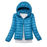 Autumn Winter New Super Light Female Light Hooded Down Jacket Light Female Slim To Add Large Size Light Coat Tide-Outfit