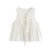 Women's ZA Summer New Fashion 100-Fold Cotton Shirt Skirt
