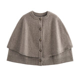 Women's Explosive Knitted Coat Cape Short Sleeve Single Buckle Women's Sweater
