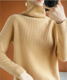 Zingj Autumn And Winter Lazy Wind Thickened High-Necked Sweaters Women's Long-Sleeved Solid Color Pile Collar Knitted Bottomed