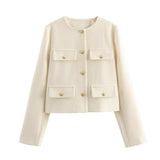 And Winter New Women's Small Fragrant Fashion Button Dress Short Suit Jacket