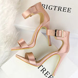 Shoes 2022 Women's Sandals Super High Heels Summer Women Shoes Fashion Metal Belt Buckle Heeled Sandals Sexy Party
