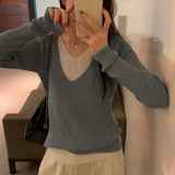 V Holiday Two Colored Age-Reducing Sweaters A New Long-Sleeved Sweater For Women In Autumn And