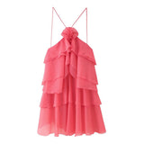 Summer New Women's Temperament Three-Dimensional Flower Decoration Cascade Lotus Leaf Side Hanging Neck