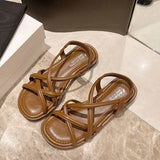 Roman Woven Sandals Women Summer New Wear Soft-Soled Sandals Women Do Not Tired Feet Leisure Beach