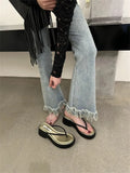 Flip-Flops Women Wear 2025 Summer Fashion Round Head Thick-Soled Casual Slippers With Skirt Temperament Women's