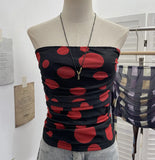 Shooting Holiday Storm Spot Bump Color Mesh Strapped Braped Vest Female Summer Dew Back Hottie Top