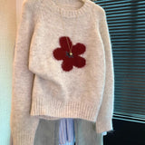 Girl Knitted Jersey Autumn Winter New Fashion Cut-Down Cute Sweater Top