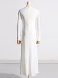 Autumn New Temperament Sister Style Dress Design Bump Color Thin Knitted Dress Female
