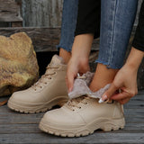 New Autumn And Winter Women Keep Warm Martin Boots Plus Thick Tie Thick Bottom Short Boots Women's