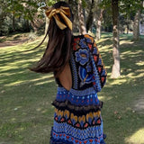 Women's Explosive Collar Print Long-Sleeved